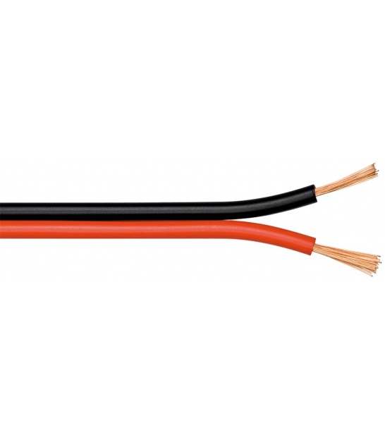 Kabel głośnikowy czerwony-czarny CU 100m 2 x 0,35 mm