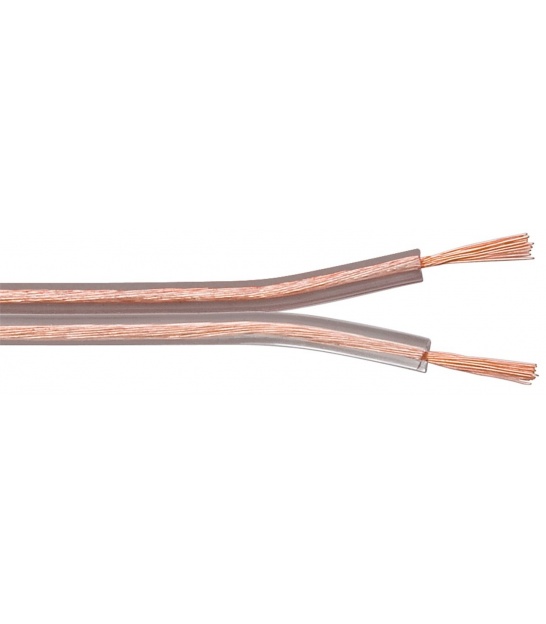 Kabel głośnikowy transparentny CCA zwój 50 m, przekrój 2 x 2,5 mm