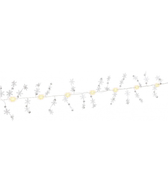 10 łańcuch świetlny LED srebrny drut Płatki śniegu