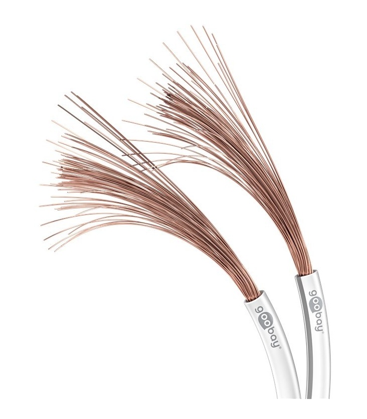 Kabel głośnikowy biały Cu 2x0,5mm2 rolka 100m