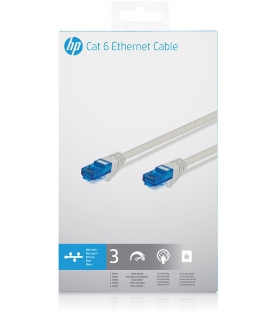 Kabel patchcord CAT 6 U/UTP 3m szary HP Network Cable