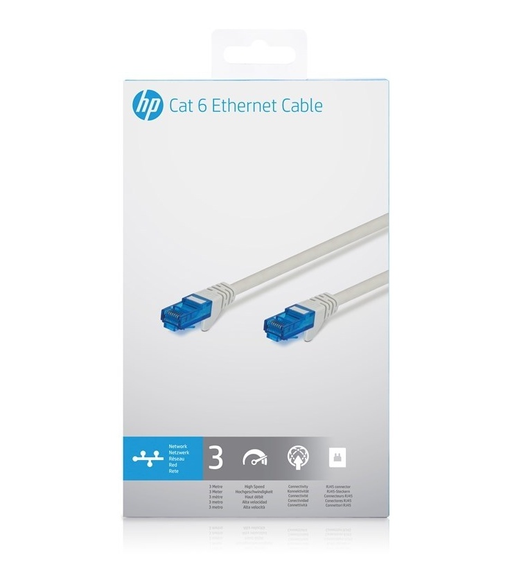Kabel patchcord CAT 6 U/UTP 3m szary HP Network Cable