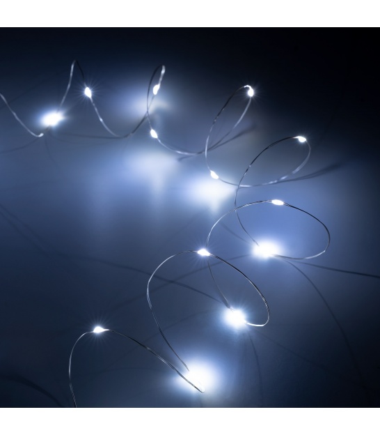 Lampki świateczne - 20mini LED- zimne białe