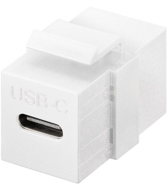 Keystone Module USB-C Connector, USB 3.2 Gen 2 (10 Gbit/s), white, white - USB-C-socket USB-C-socket