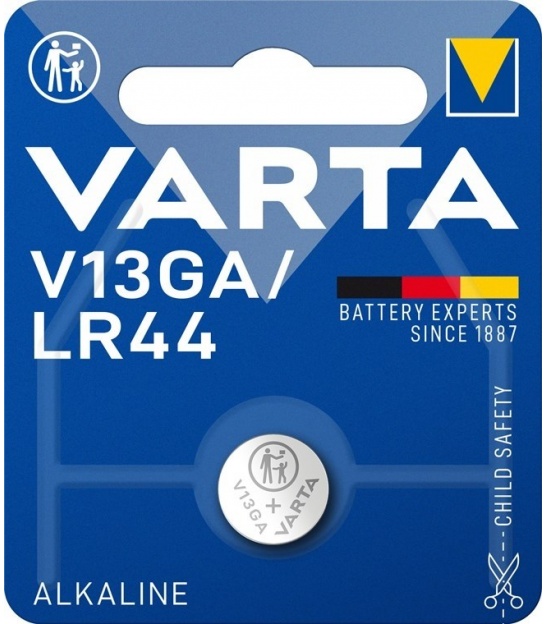 LR44 (V13GA) bateria, 1 szt./blister bateria guzikowa alkaliczno-manganowa, 1,5 V
