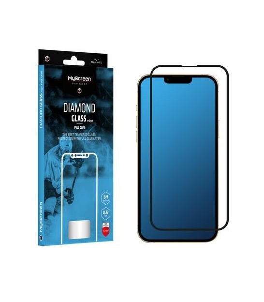 Szkło ochronne MyScreen DIAMOND GLASS LITE edge FULL GLUE czarne Apple iPhone 13/13 Pro 6.1"